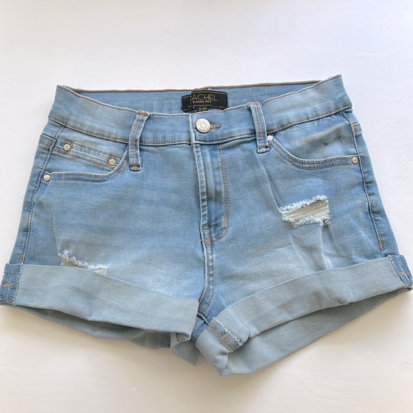 Rachel Roy Denim Shorts Women’s Size 2 Blue Stretch Ripped - Picture 7 of 7
